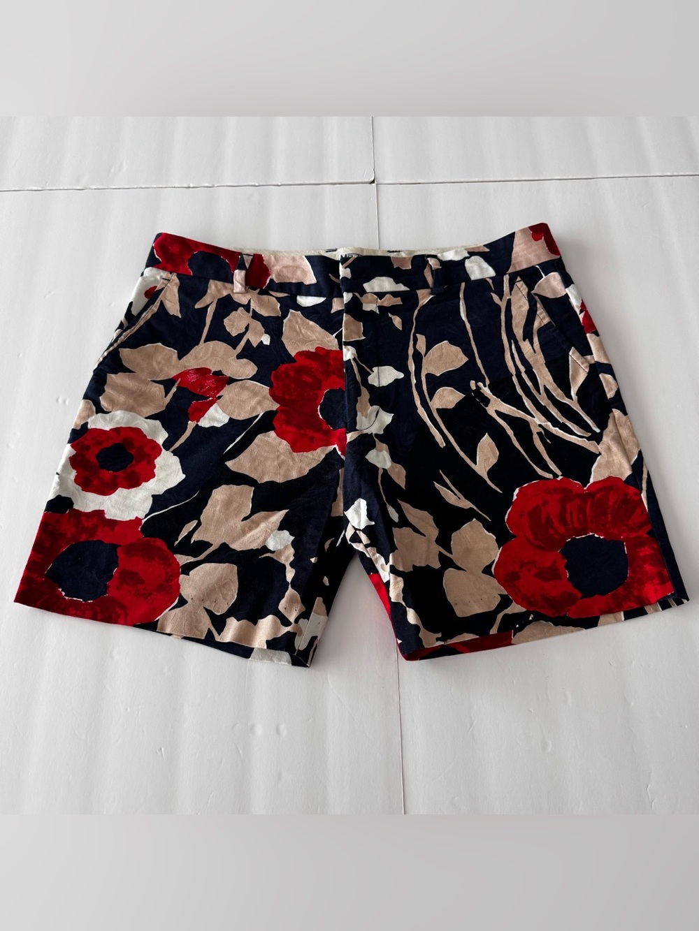 Mr Turk Men’s 34 Navy Red Floral Designer Resort Shorts